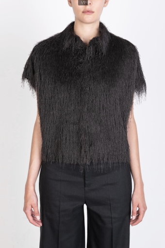 TOP DE MANGA CORTA CON TEXTURA Y FLECOS | ALYSI