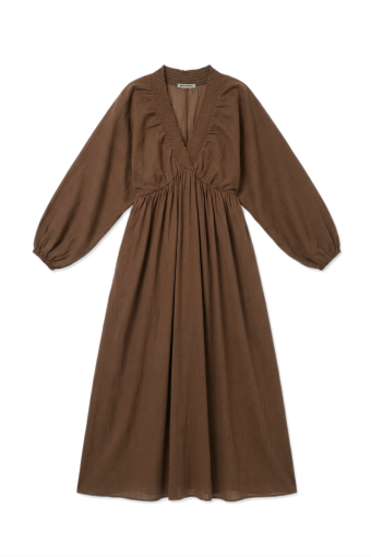 VESTIDO DE MANGA LARGA MARRÓN MATTEO | BELLEPIECE