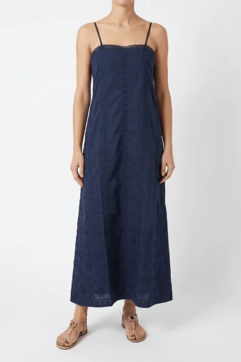 VESTIDO BORDADOS CONSTANCE AZUL | HOD PARÍS