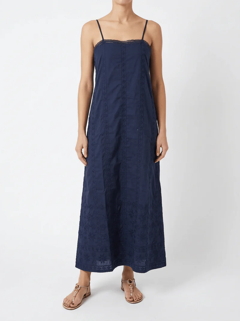 VESTIDO BORDADOS CONSTANCE AZUL | HOD PARÍS