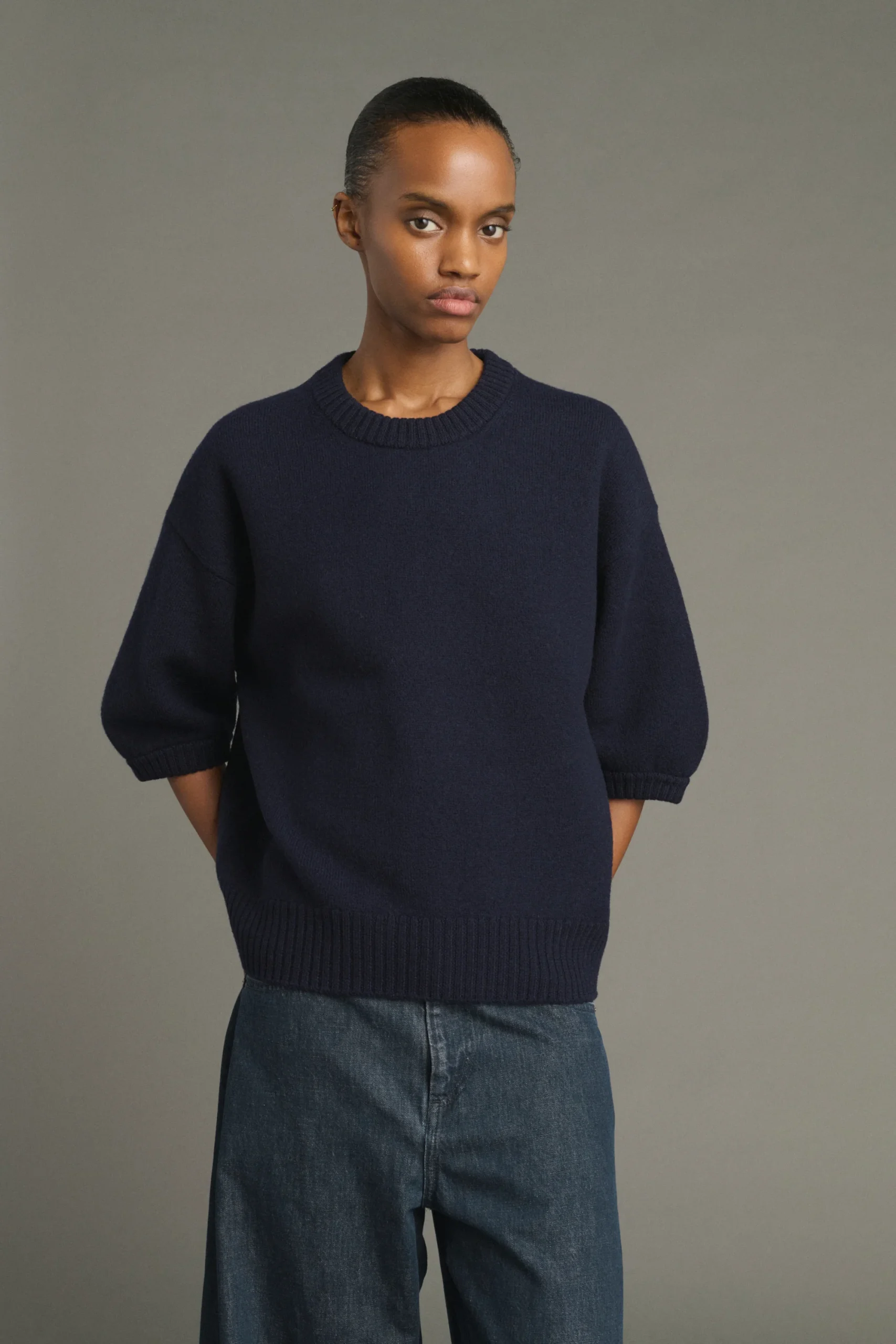 JERSEY LISE AZUL MARINO DE LANA MERINA SOEUR