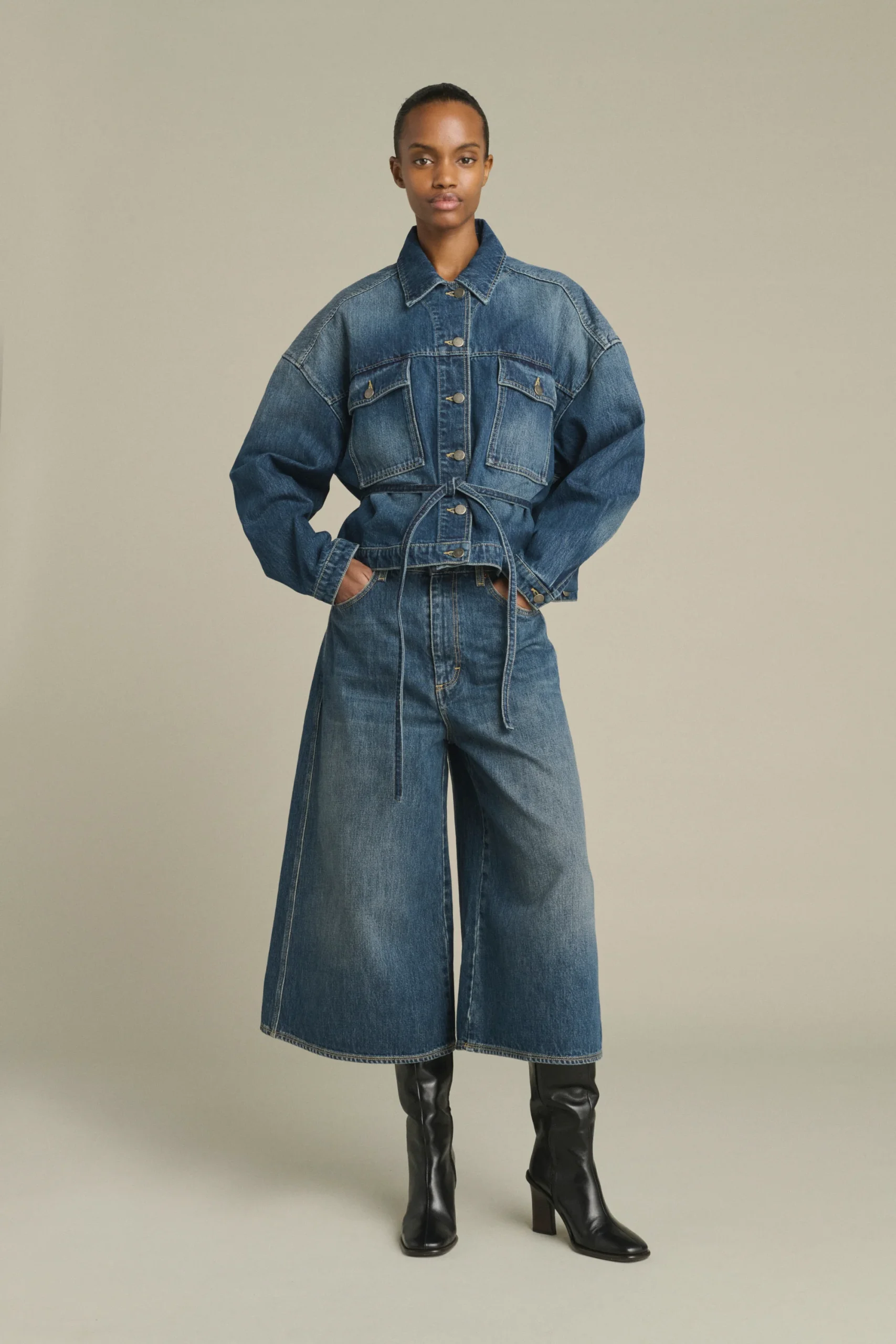 FALDA-CULOTTE JOYCE DENIM AZUL DELAVÉ SOEUR