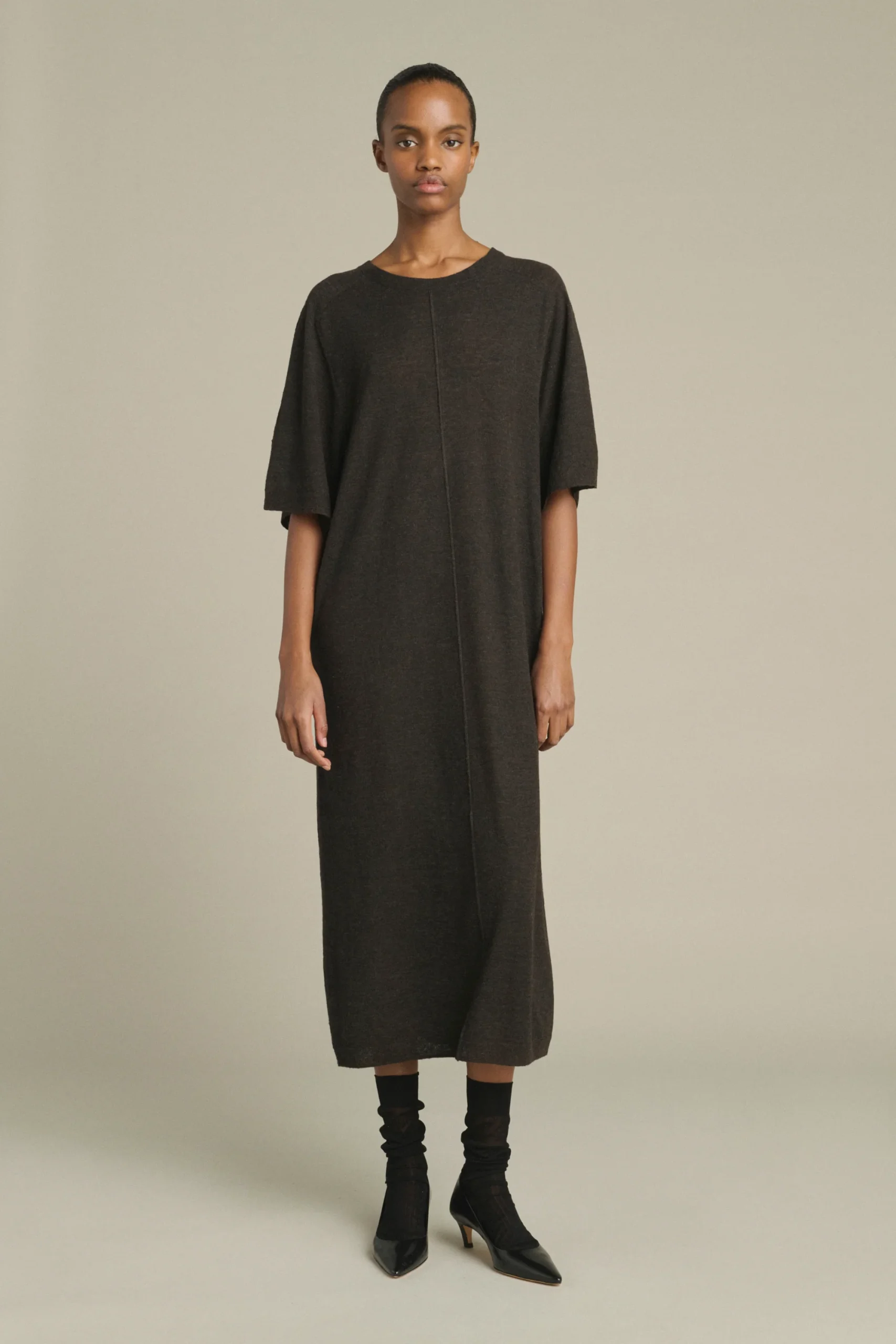 VESTIDO JUDY MARRÓN DE LANA Y ALPACA SOEUR