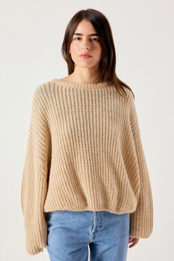JERSEY CYROW BEIGE JASPEADO DE LANA AMERICAN VINTAGE