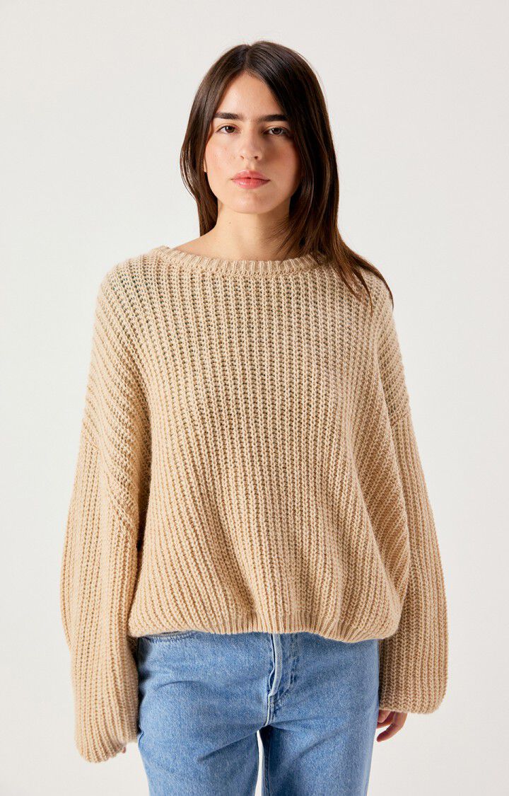 JERSEY CYROW BEIGE JASPEADO DE LANA AMERICAN VINTAGE