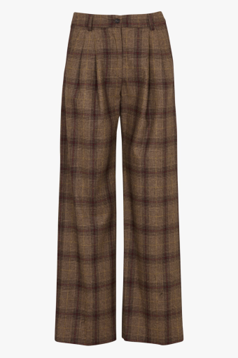 PANTALÓN PAVANAO DE CUADROS MARRÓN DIEGA PARIS