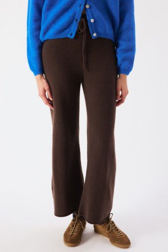 PANTALÓN DE PUNTO DAMSVILLE MARRÓN JASPEADO DE LANA AMERICAN VINTAGE
