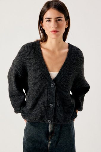 CHAQUETA EAST ANTRACITA JASPEADO DE ALPACA Y LANA AMERICAN VINTAGE