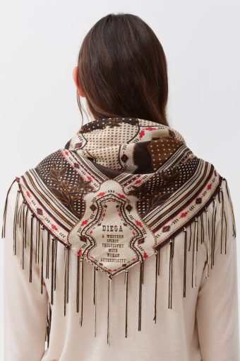 FOULARD FAREO CRUDO Y CHOCOLATE DE SEDA DIEGA