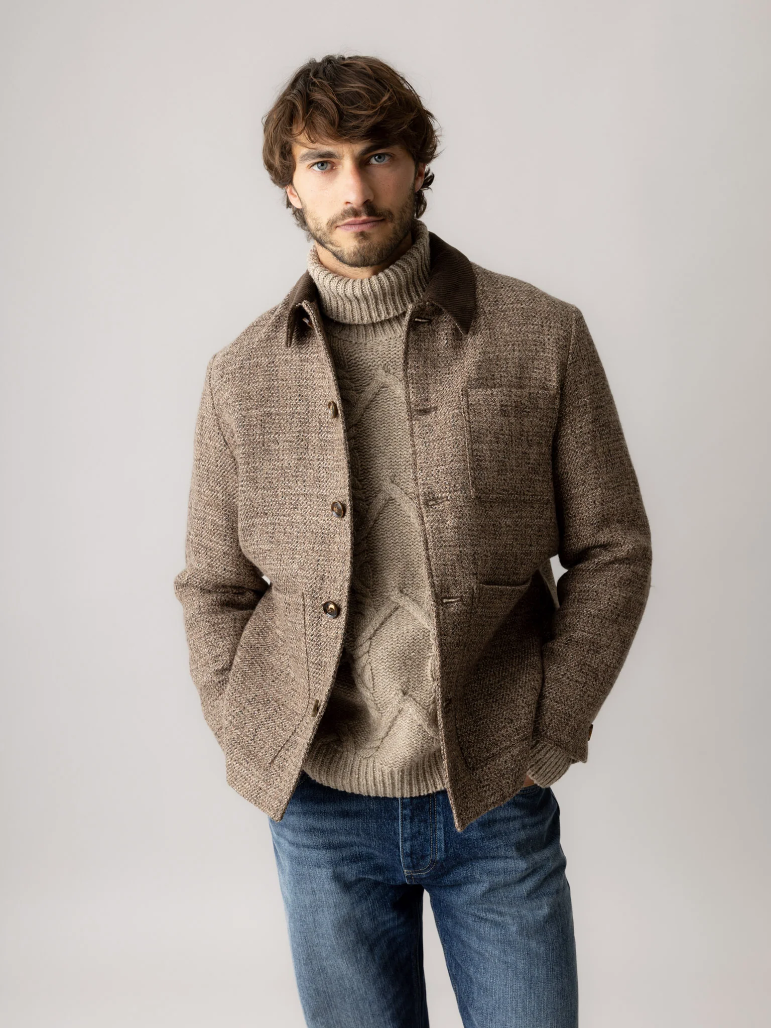 CHAQUETA WARREN TWEED MARRÓN CHOCOLATE MOS MOSH GALLERY