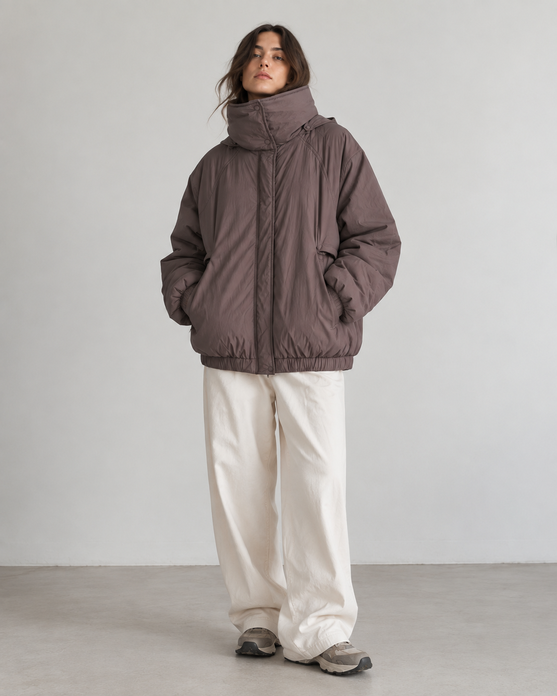 CHAQUETA BOMBER OVERSIZE MARRÓN ALYSI