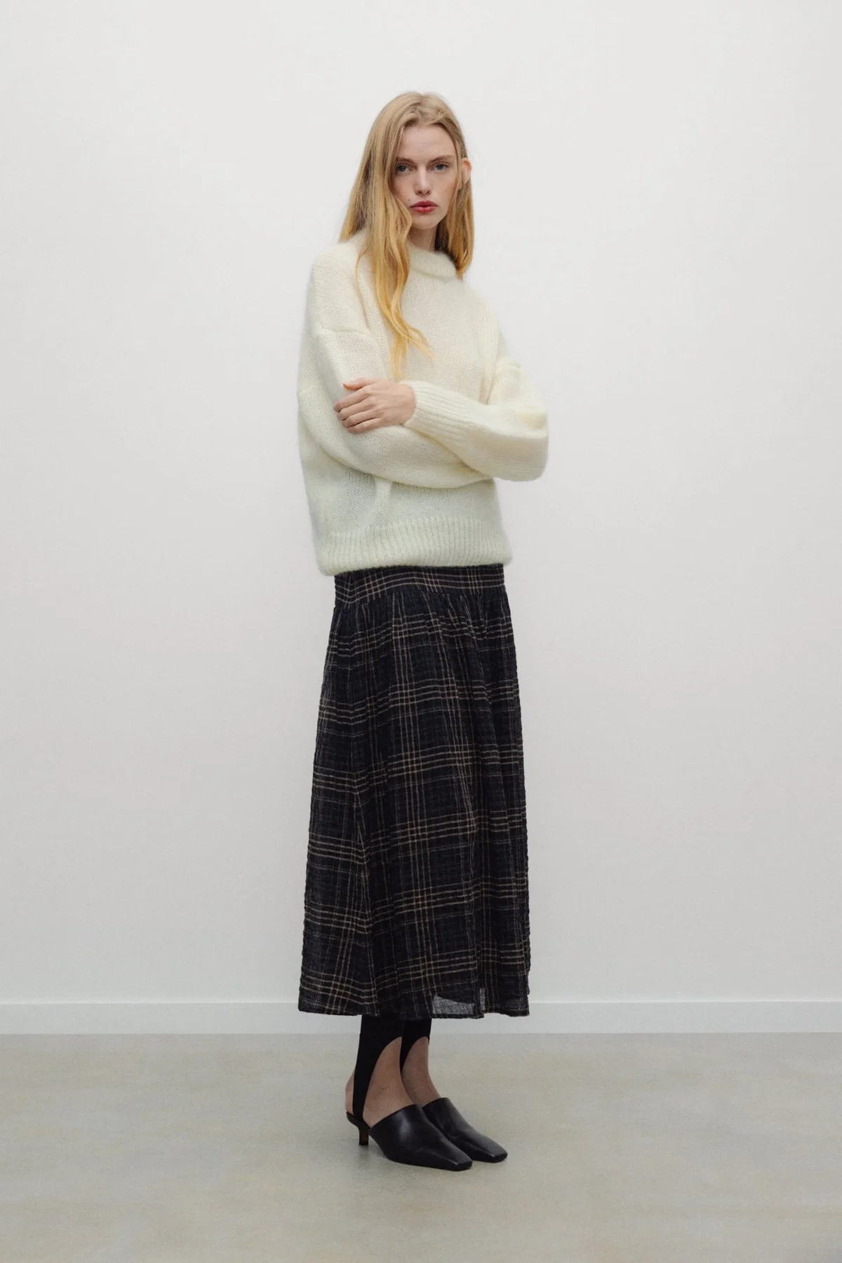 FALDA MIDI AIRA DE CUADROS THE NEW SOCIETY