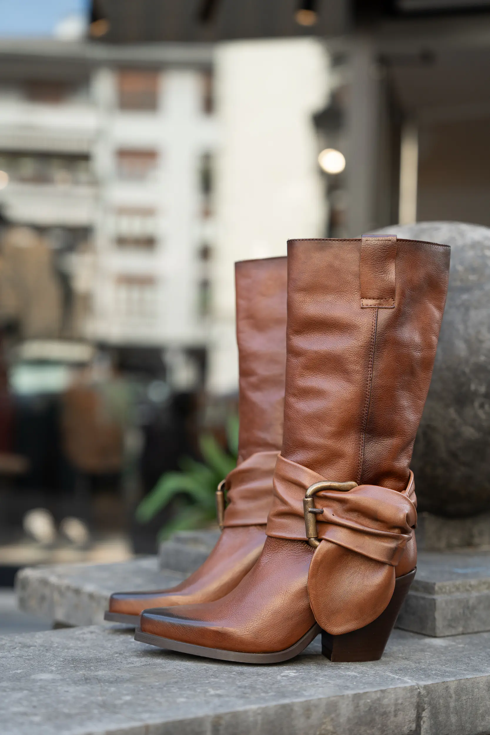 BOTAS CAYO DE PIEL MARRÓN ZOE ITALY