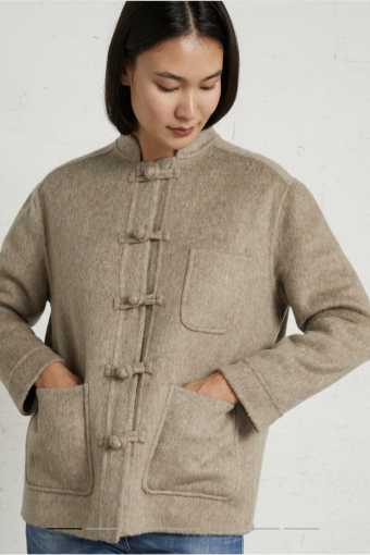 CHAQUETA CANDICE OVERSIZE DE LANA BEIGE HOD PARIS