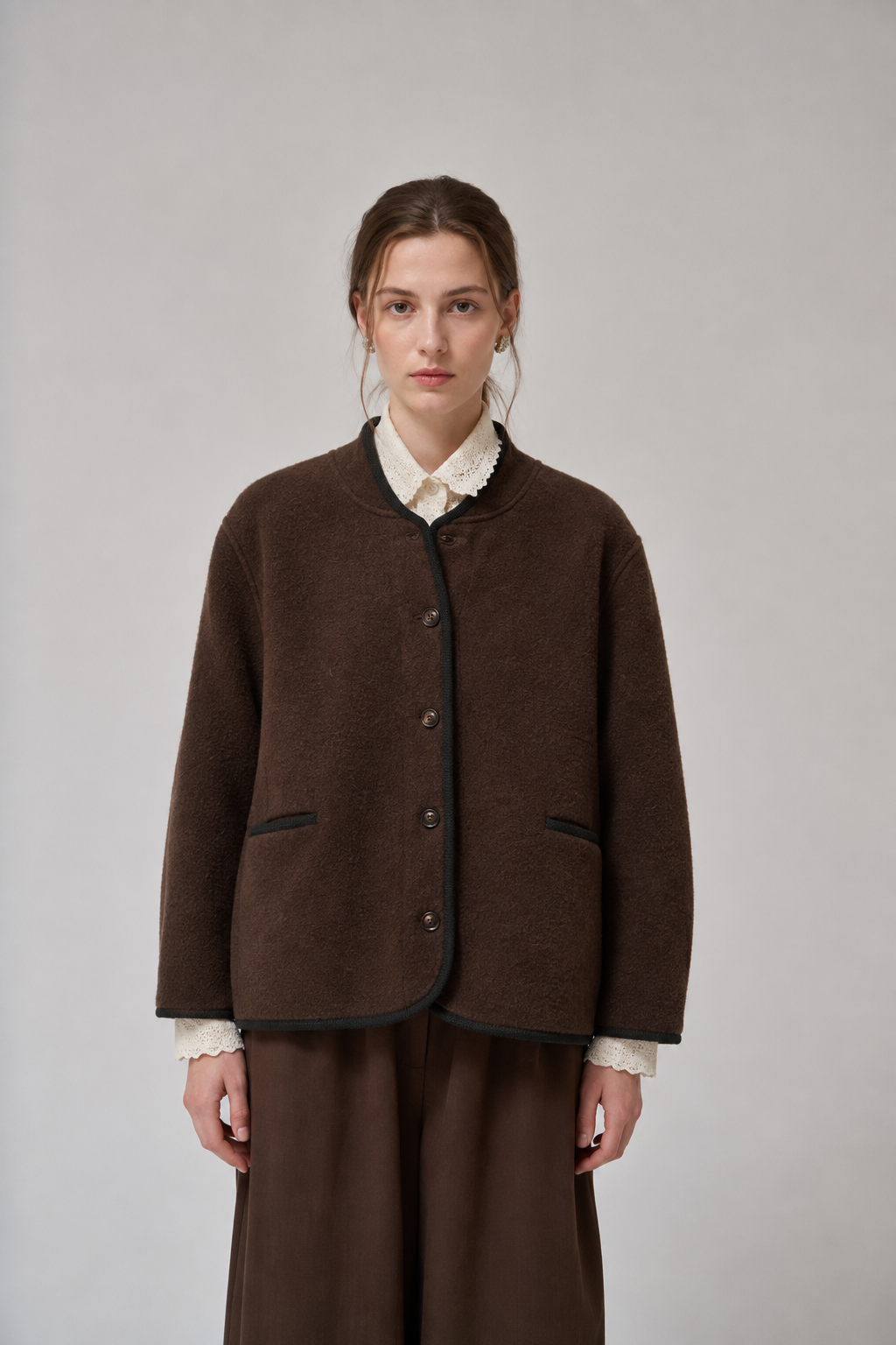 CHAQUETA DE LANA MARRÓN ANNE MI
