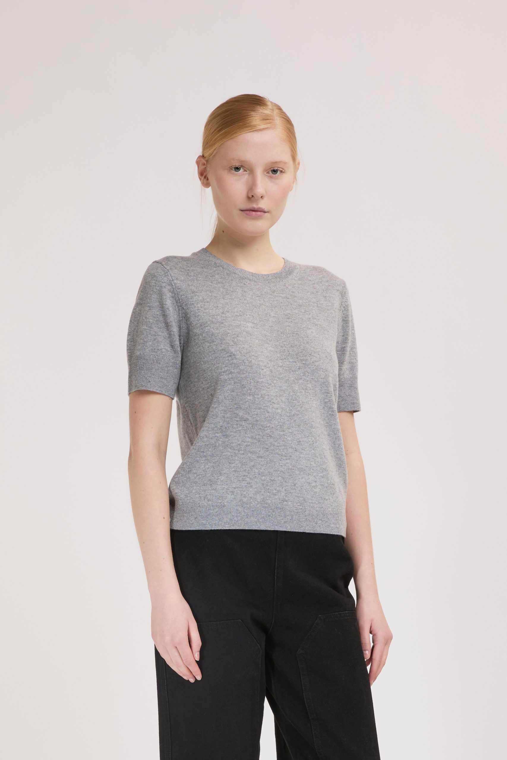 JERSEY DE PUNTO MANGA CORTA GRIS JASPEADO ELEH