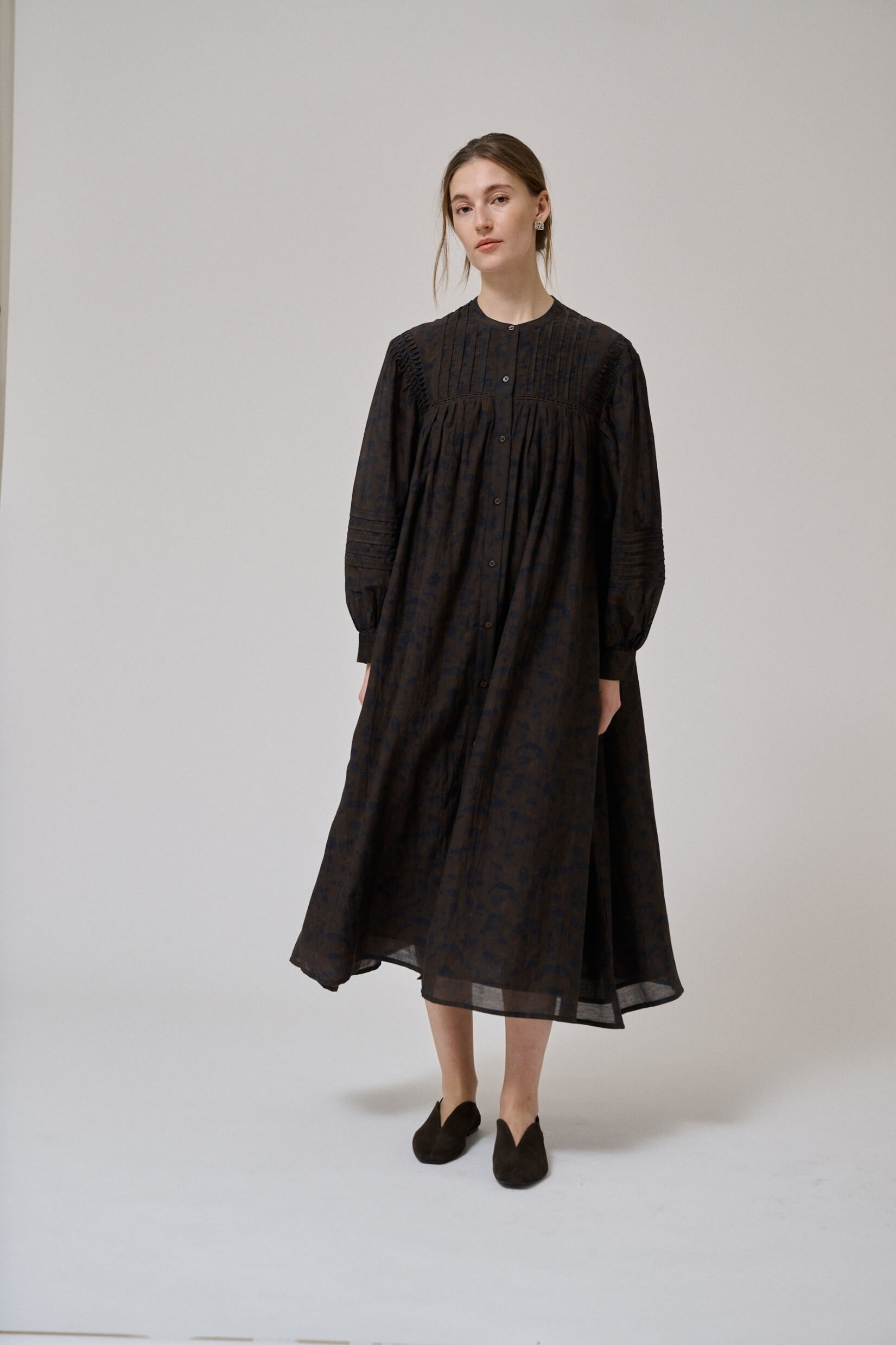 VESTIDO MIDI MOLS ESTAMPADO MARRÓN ANNE MI
