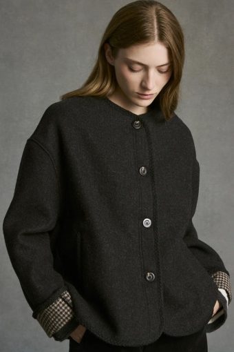 CHAQUETA MARCEAU DE LANA GRIS OSCURO HOD PARIS