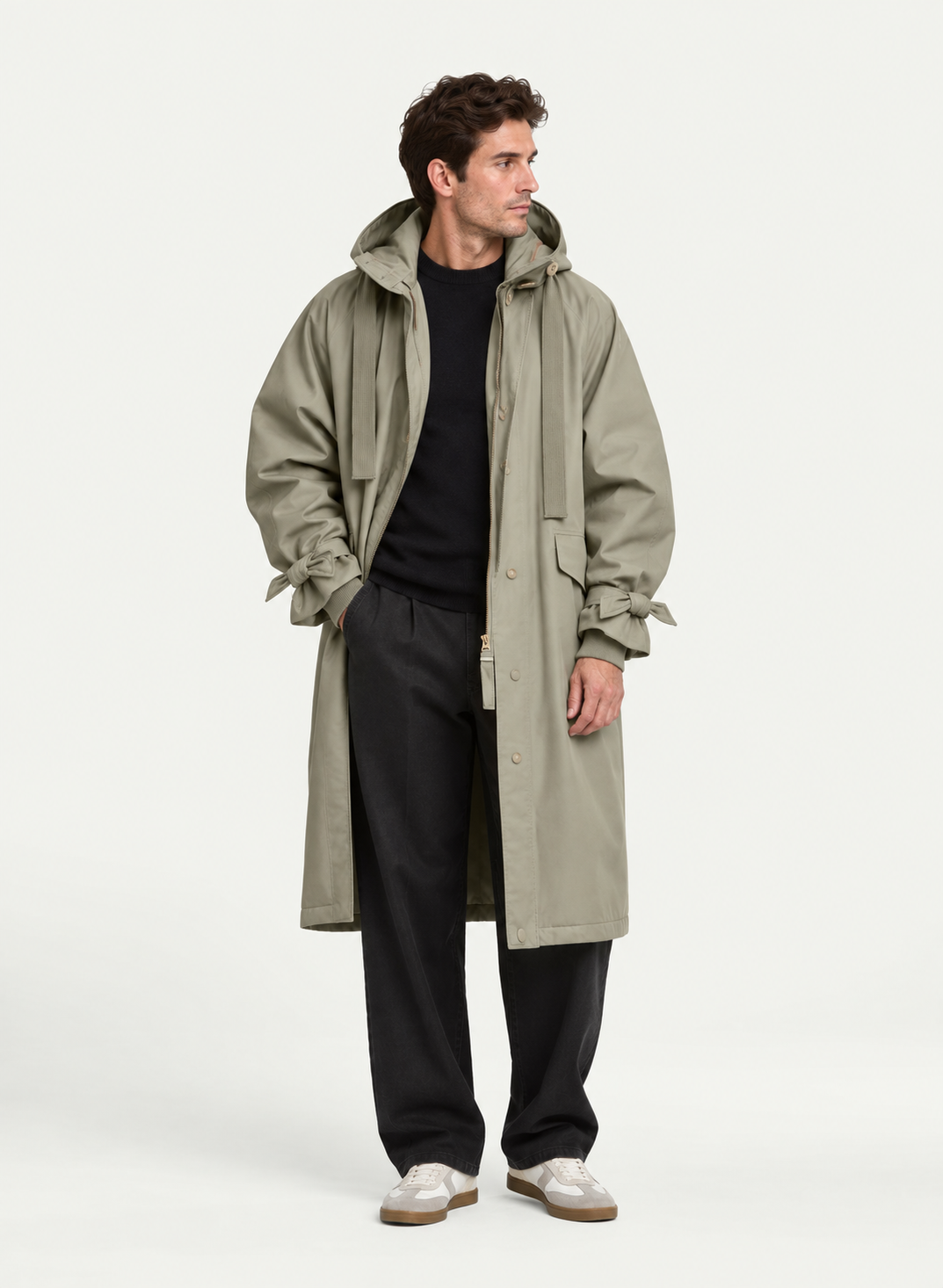 PARKA LARGA LIVIA VERDE GRISÁCEO G-LAB