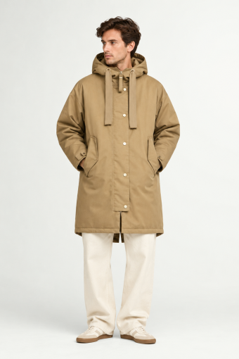 PARKA LARGA BEIGE G-LAB
